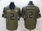 Nike Saints 2 Jameis Winston Olive 2021 Salute To Service Limited Jersey Dzhi,baseball caps,new era cap wholesale,wholesale hats